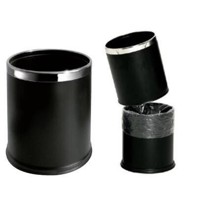 Paper Box Hotel Round Black Double Bucket 10L